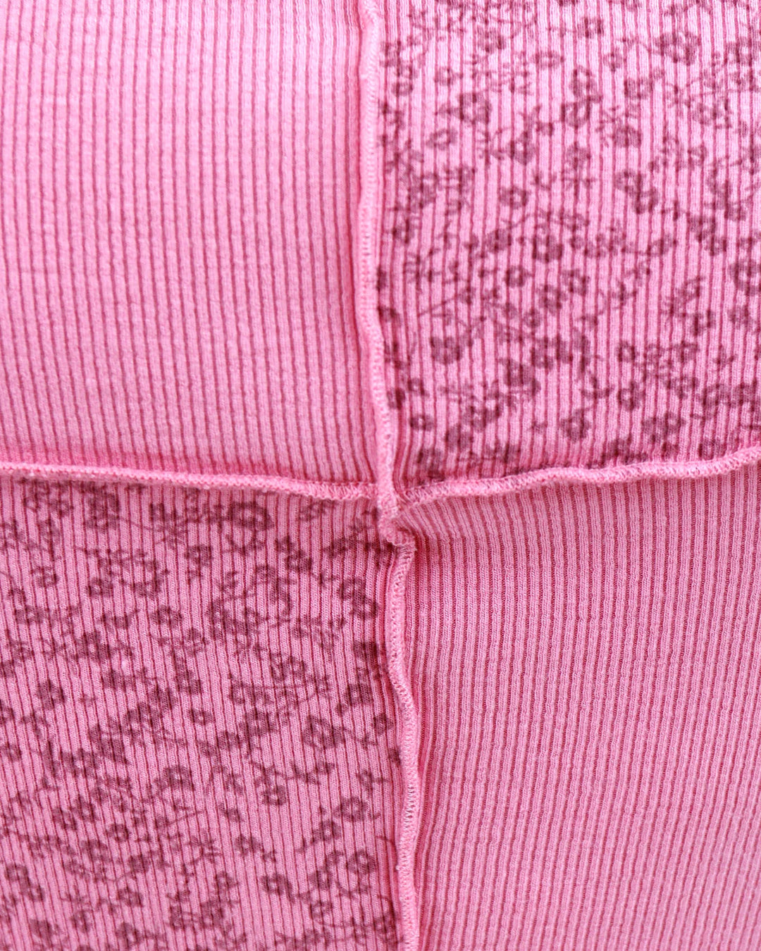 Grace and Lace | Patched Ribbed Knit Tee | Pink