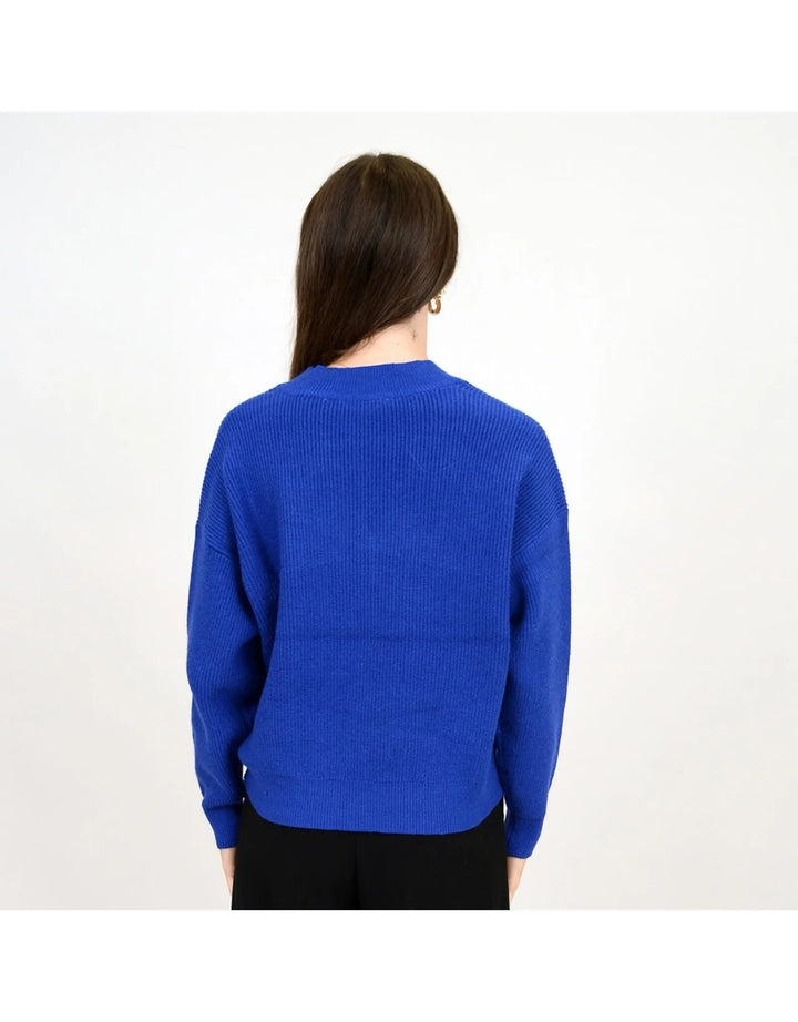 RD Style | Manuela Ribbed V-Neck Sweater | Cosmic Blue