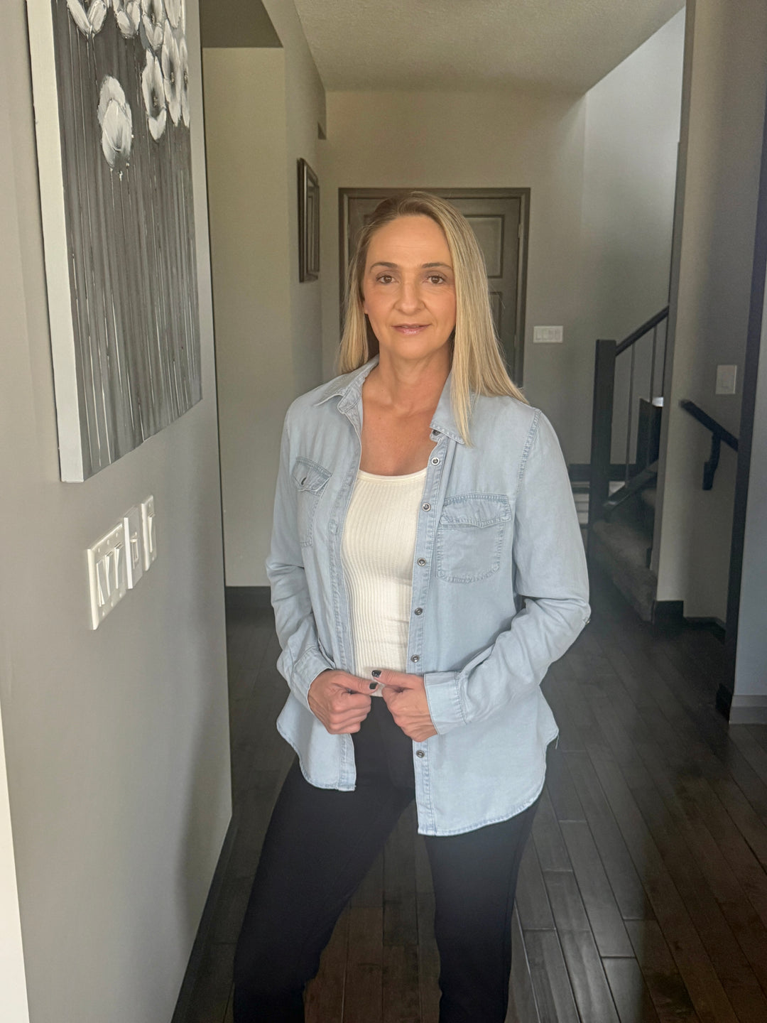 Chambray Button Down | Light Wash