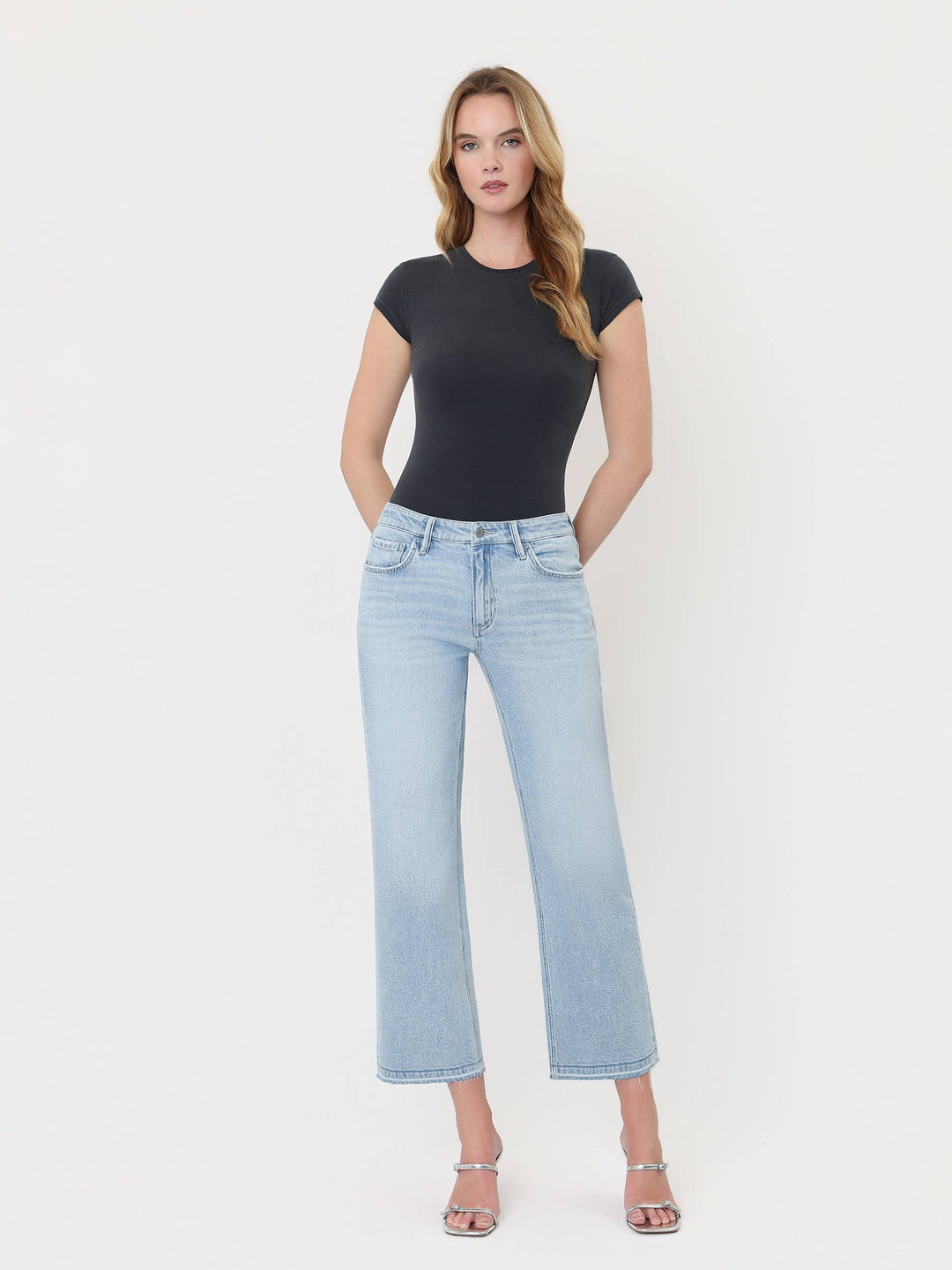 Vervet | Lainie Crop Slim Wide Leg Jeans