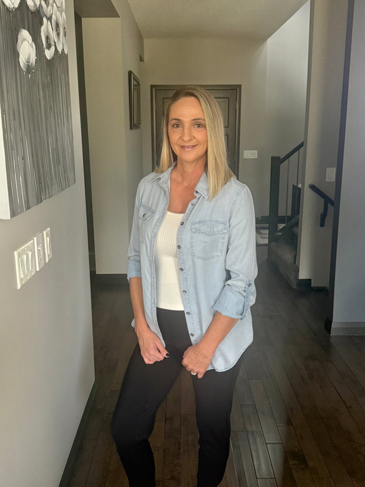 Chambray Button Down | Light Wash