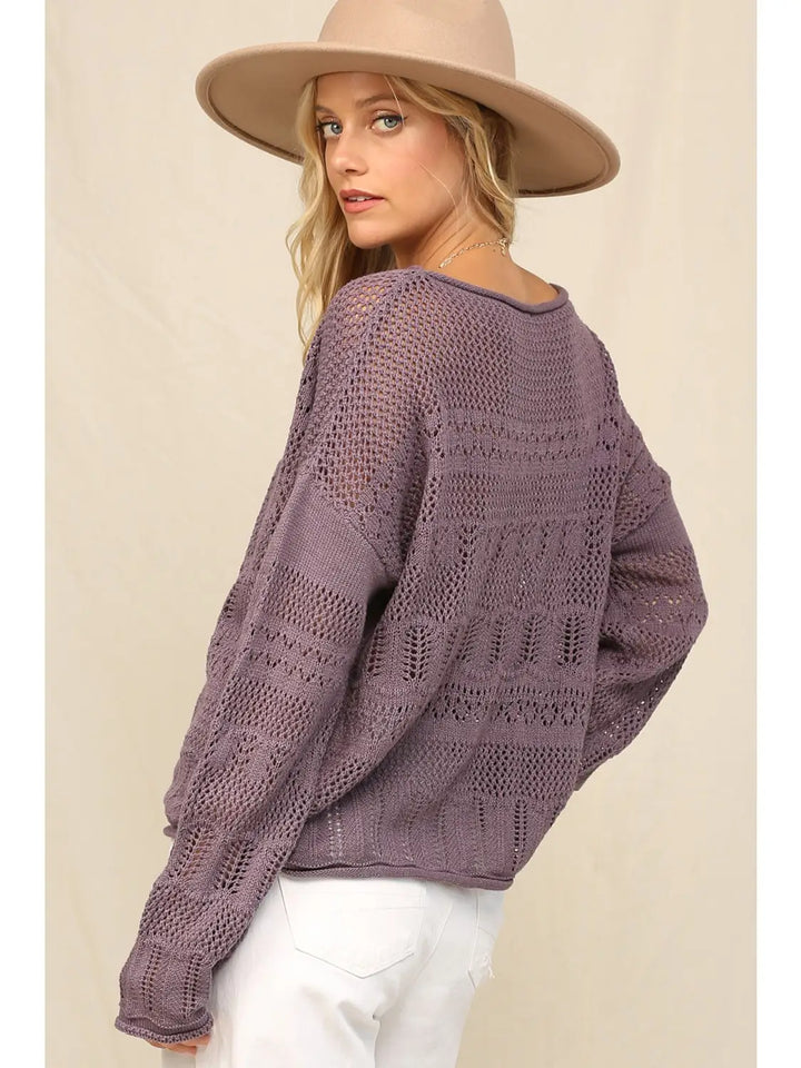 Paige Pointelle Slouchy Sweater