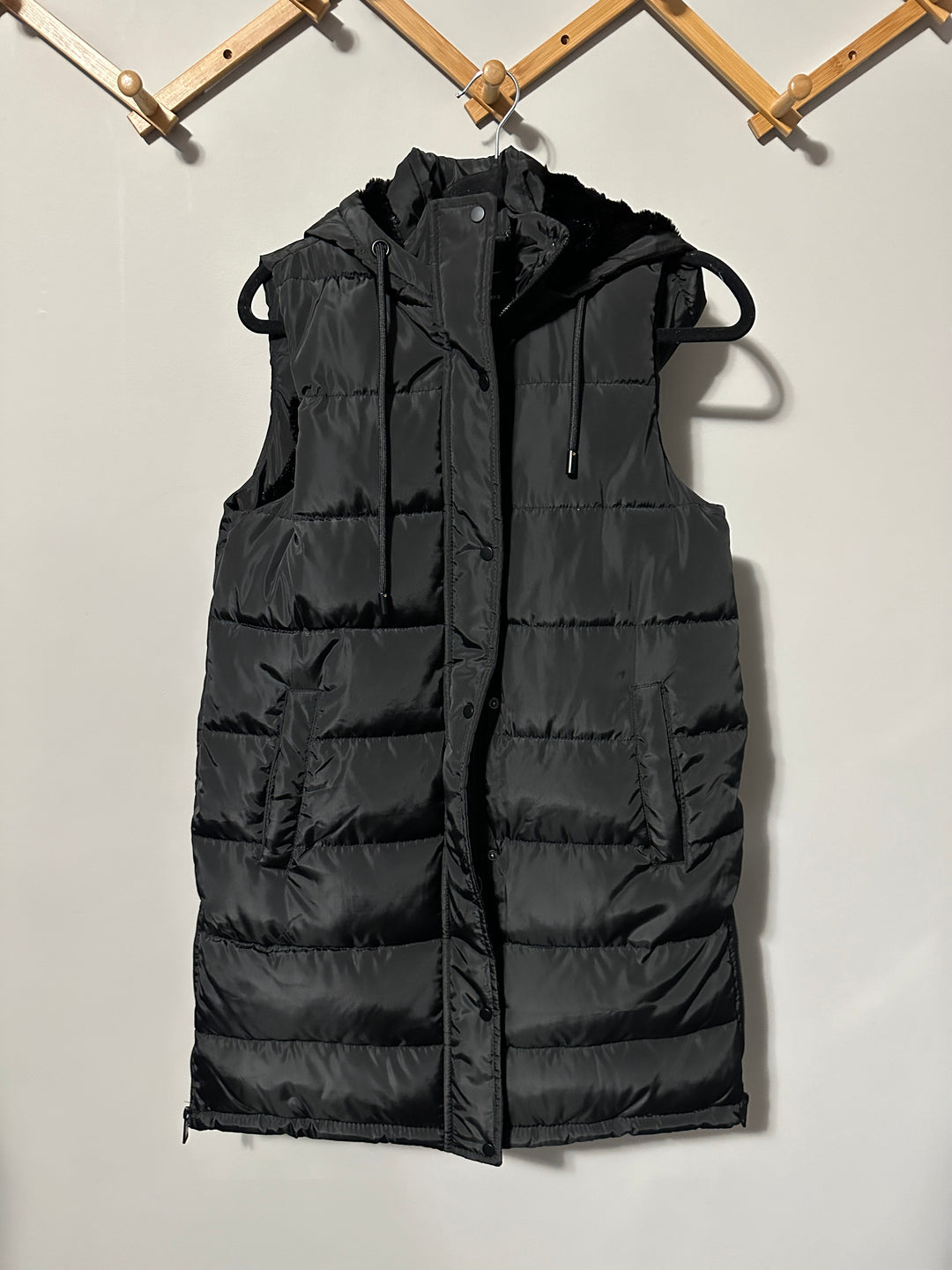 SAMPLE  | LONG| Puffer Hooded Vest |  SMALL