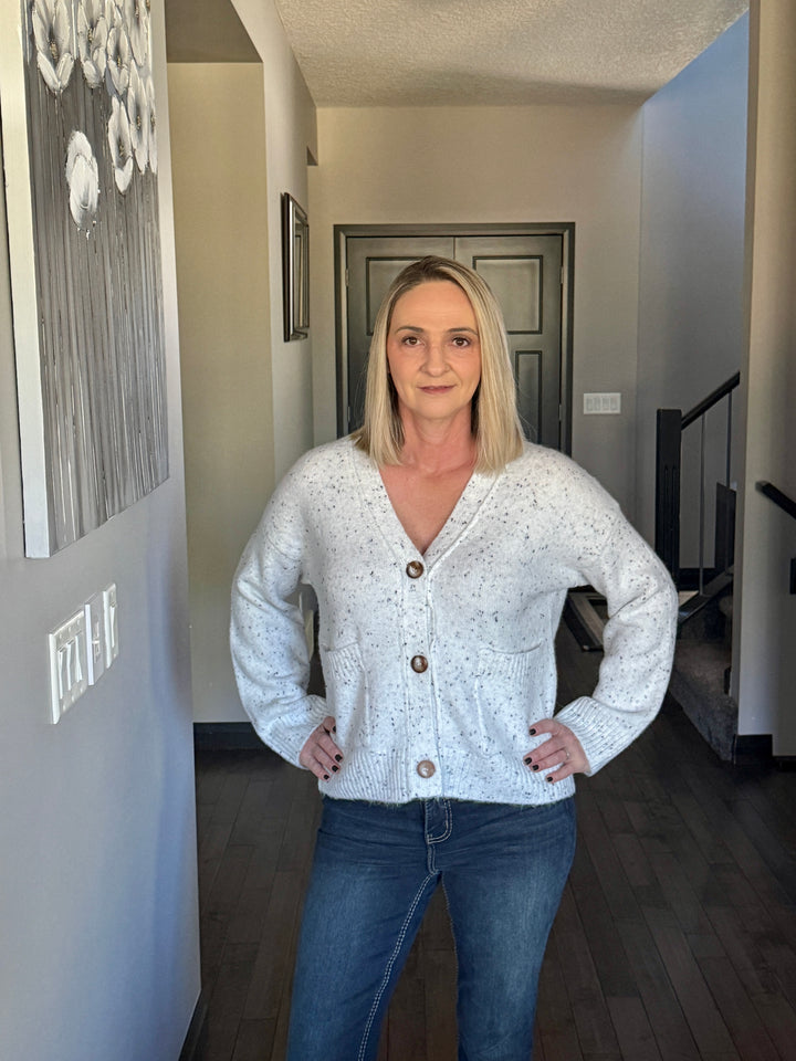 So Cozy Dot Cardigan | Ivory Multi