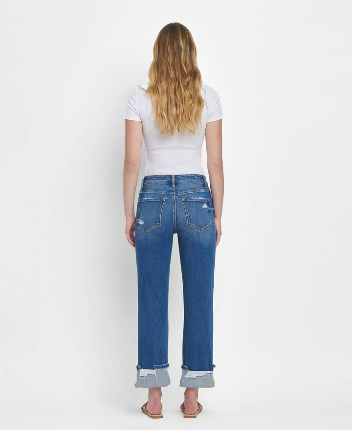 Vervet | Franklin High Rise Cuffed Straight Jeans