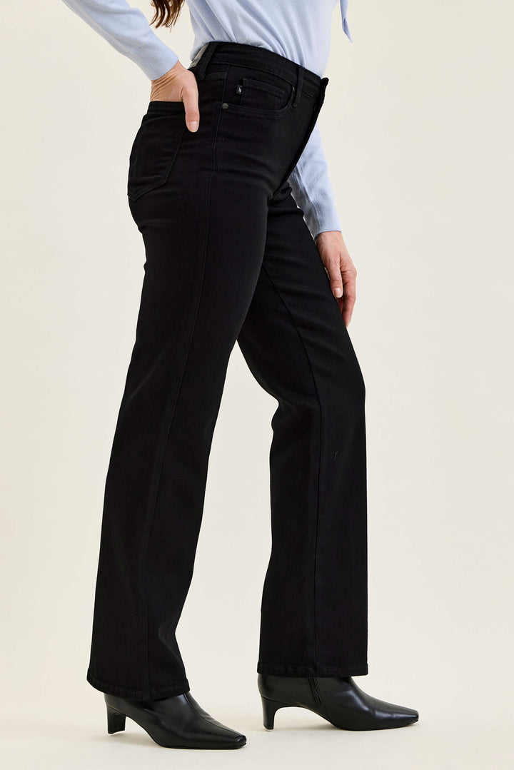 Judy Blue | Kimberly Tummy Control Straight Leg Jeans | Black Edit