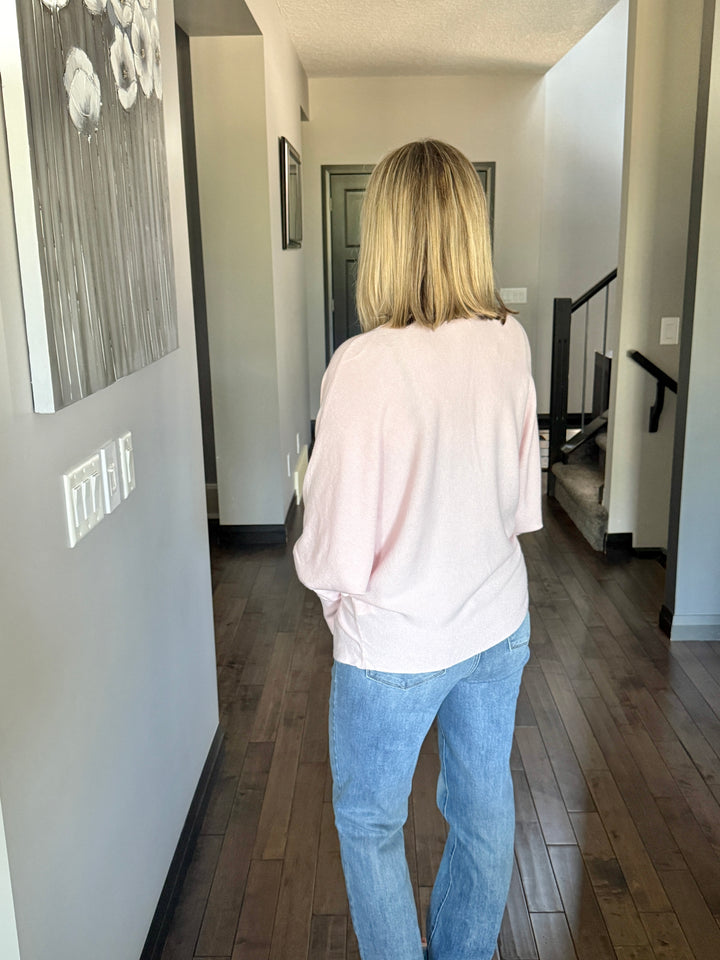 Dreamers Cozy Dolman Cardigan | Heather Pale Pink