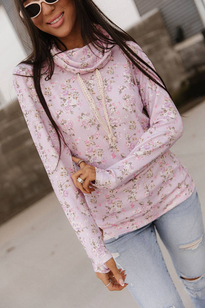 Ampersand Ave | CowlNeck Sweatshirt | Lavender Rose