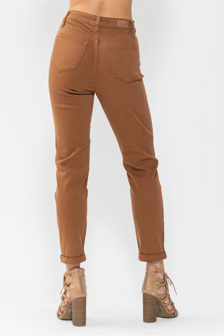 Judy Blue | Benson | Slim Fit High Waisted Jeans | Brown