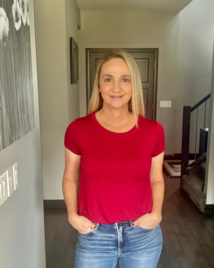 Elly Flowy Casual Tee | Cabernet