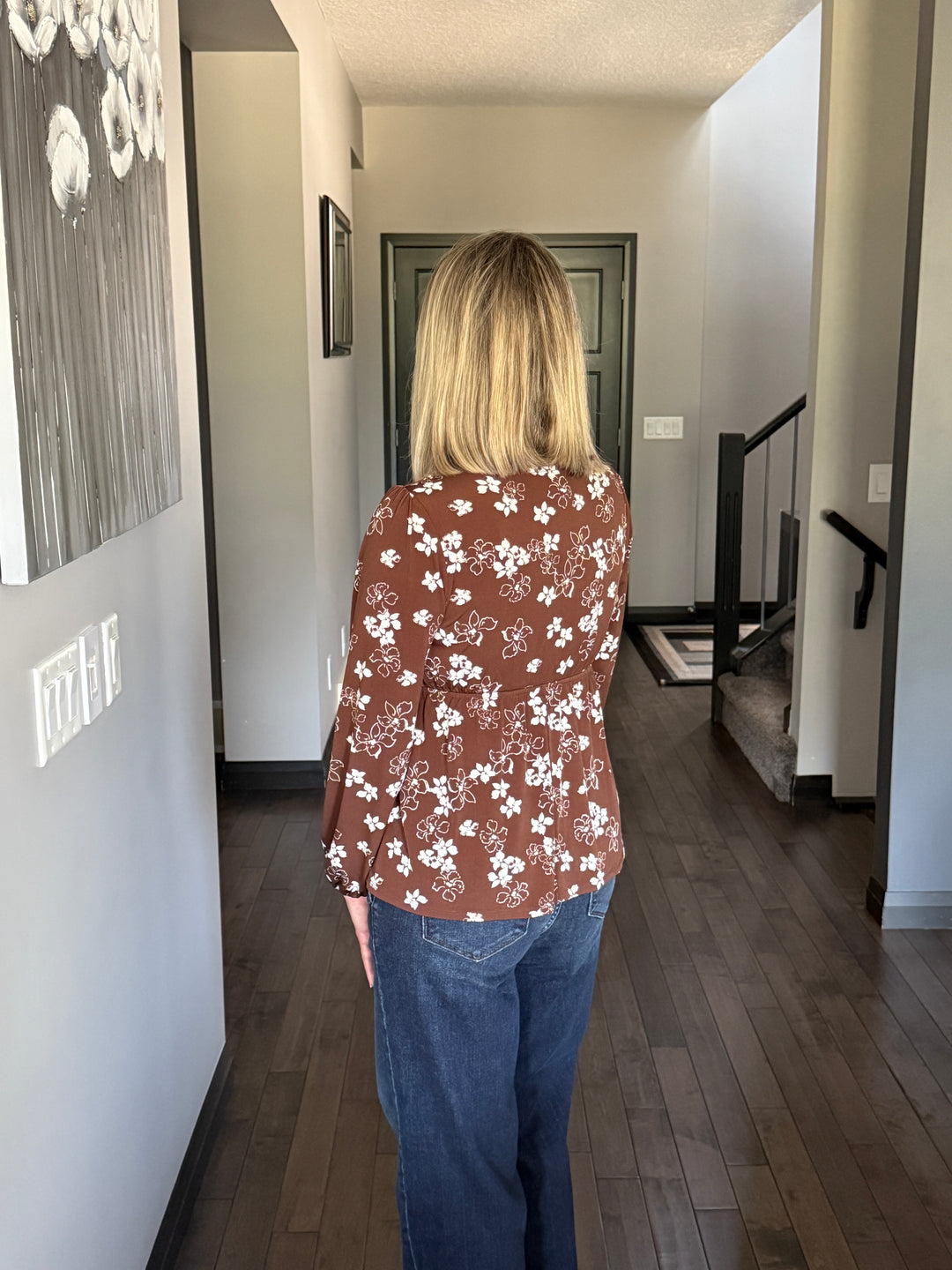 Iris Front Tie Floral Top