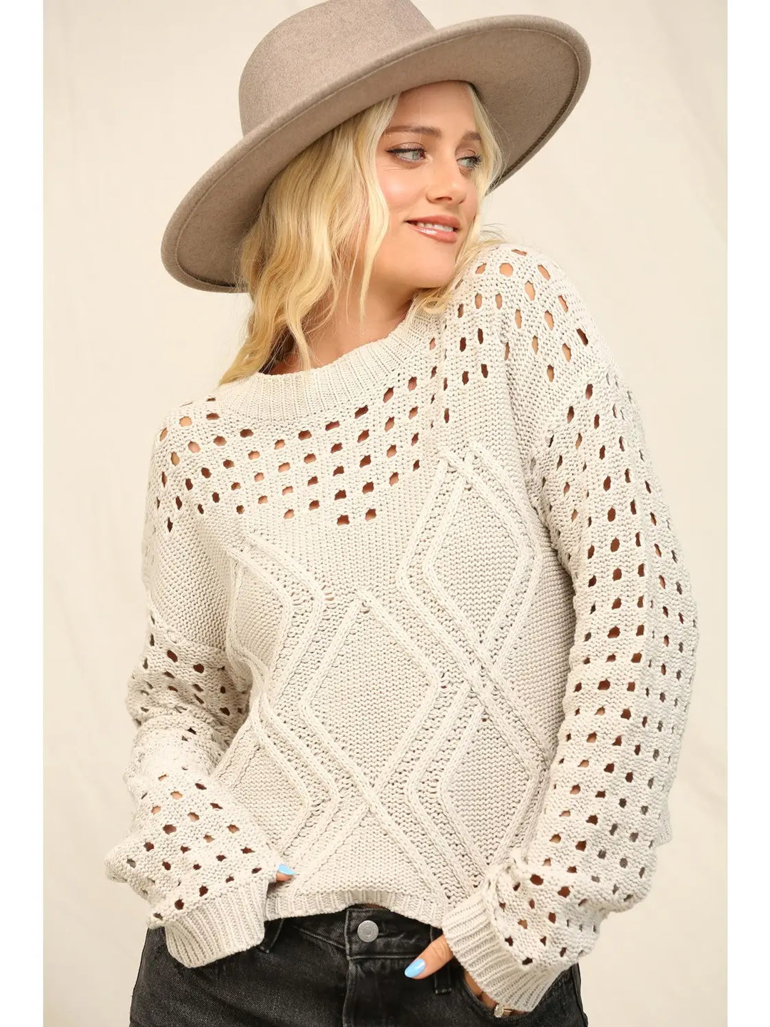 Paige Dotted Sweater | Silver Drop