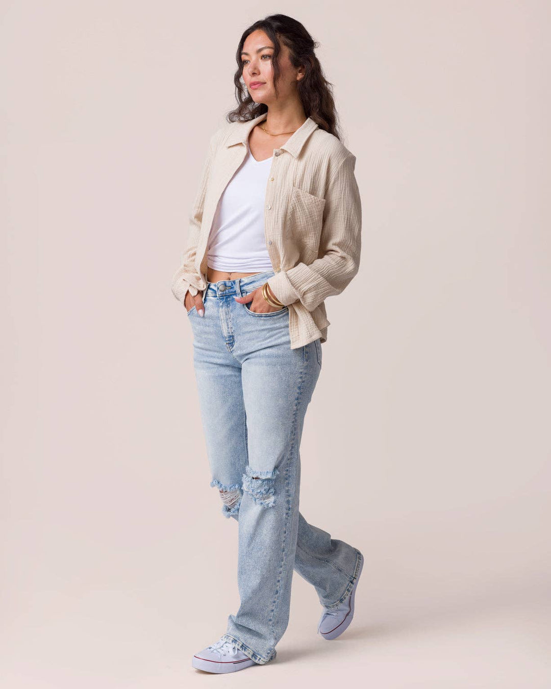 Grace and Lace | Effortless Button-Up | Natural