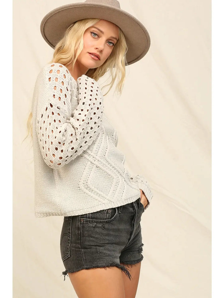 Paige Dotted Sweater | Silver Drop