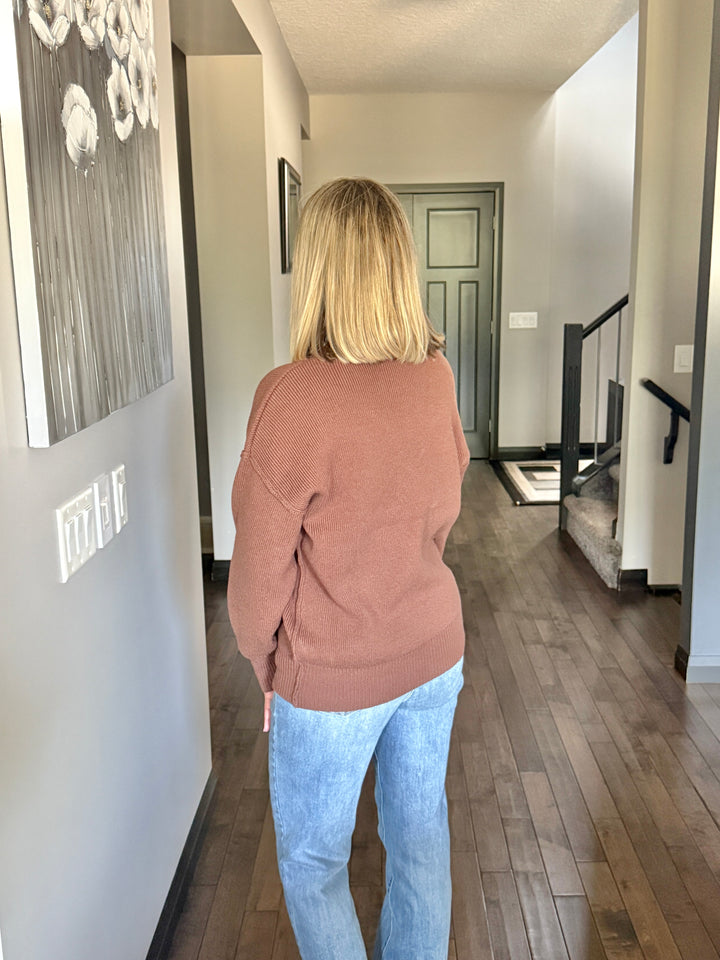 Danny Drop Shoulder Sweater | Brown