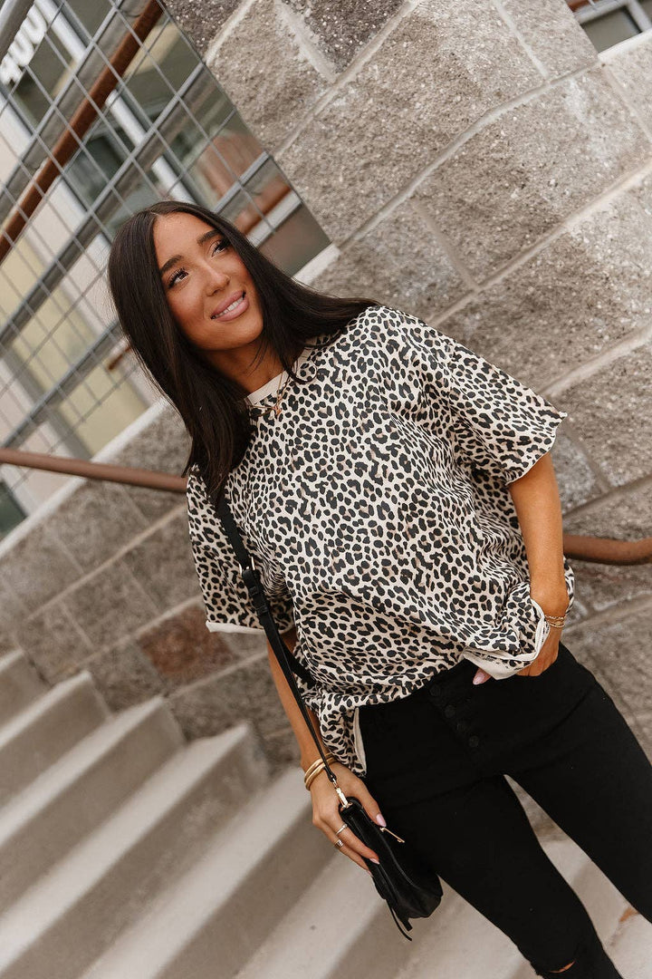 Ampersand Ave | Boyfriend Tee | Layover Leopard