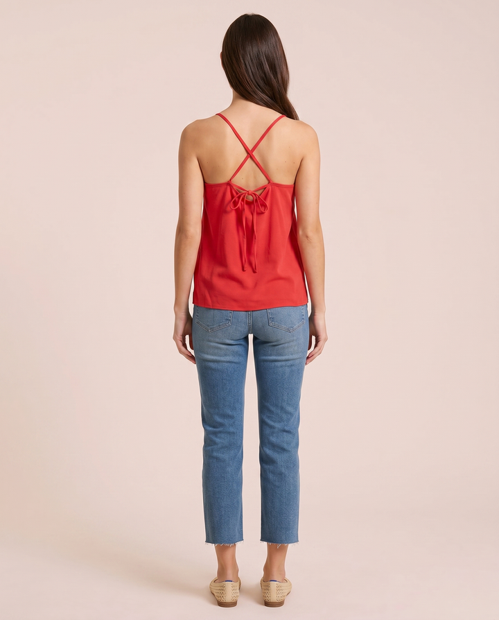 Grace and Lace | Effortless Lace Trim Tank | Coral