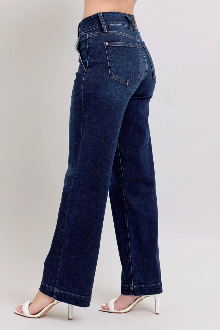Judy Blue | Riley Wide Leg Denim | Dark Wash