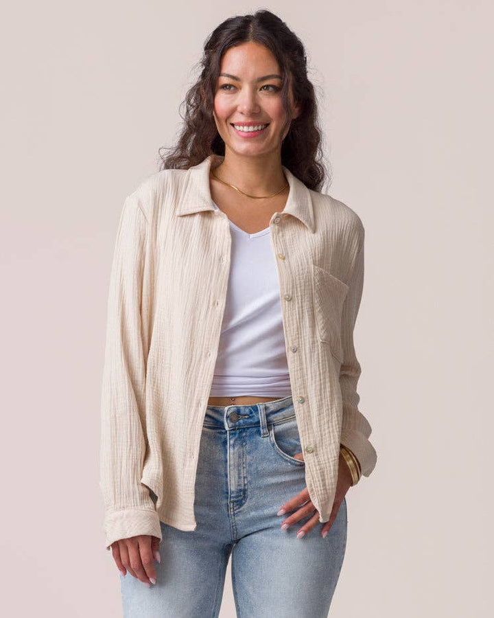 Grace and Lace | Effortless Button-Up | Natural