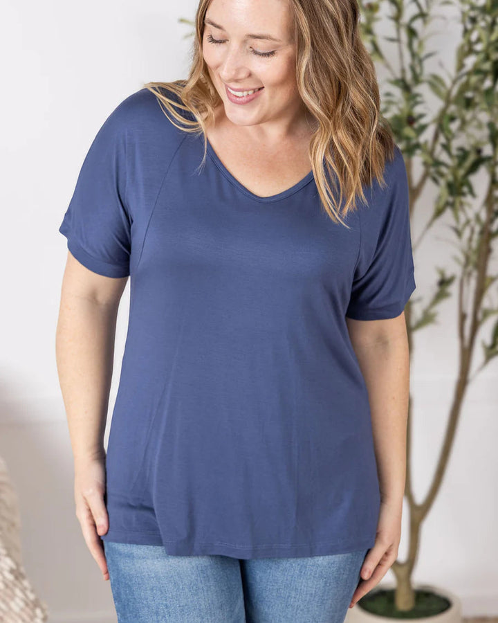 Michelle Mae | Bamboo V-Neck Tee | Blue