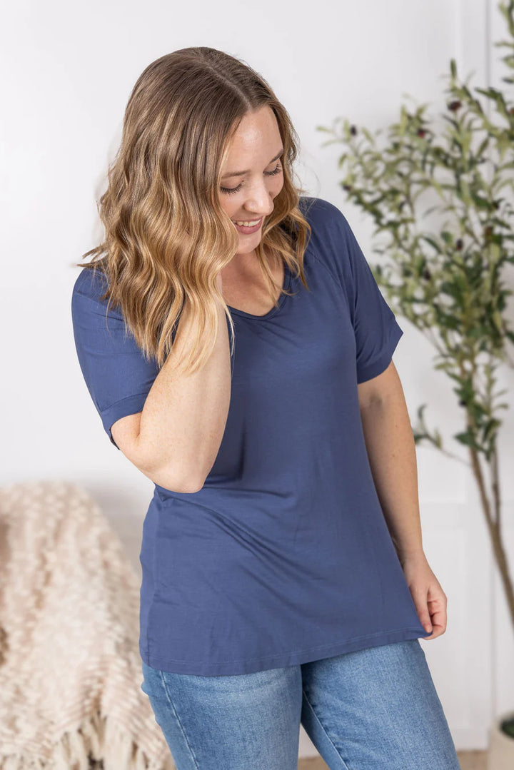 Michelle Mae | Bamboo V-Neck Tee | Blue