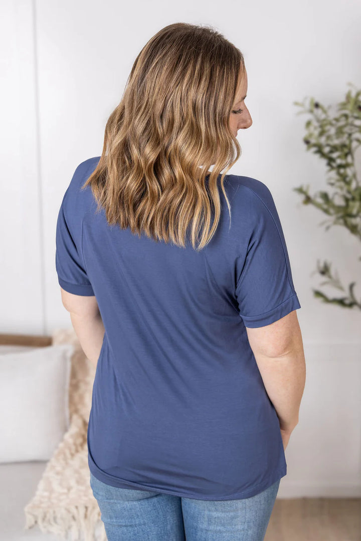 Michelle Mae | Bamboo V-Neck Tee | Blue