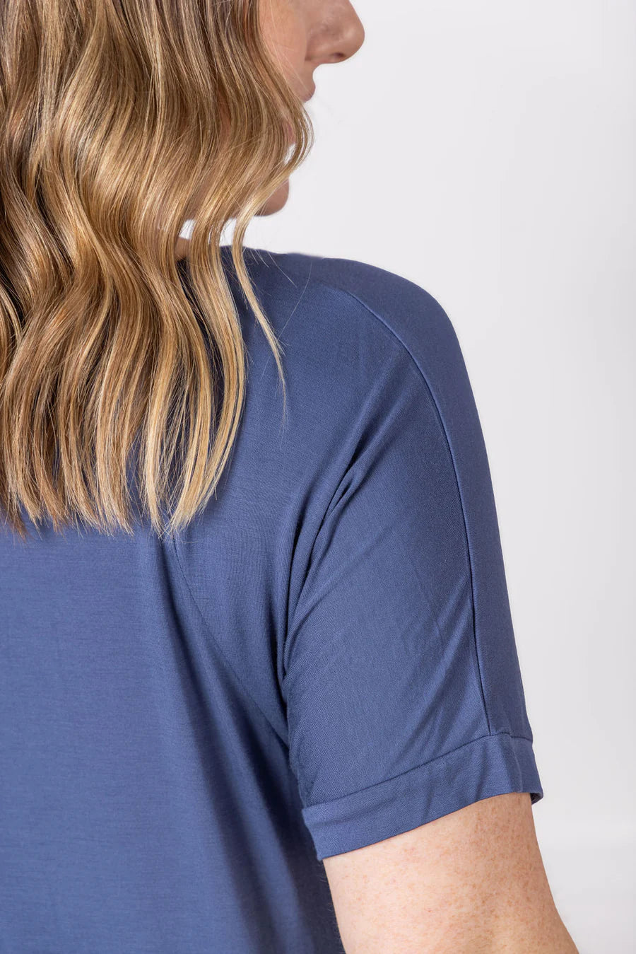 Michelle Mae | Bamboo V-Neck Tee | Blue