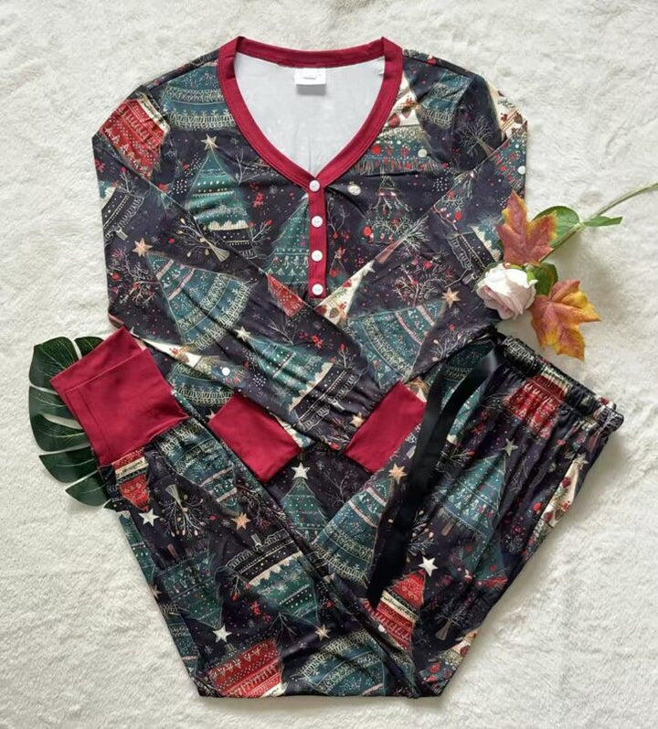 PREORDER  Shirley & Stone | PJ Jogger Set | Holly Tree - ETA END NOV