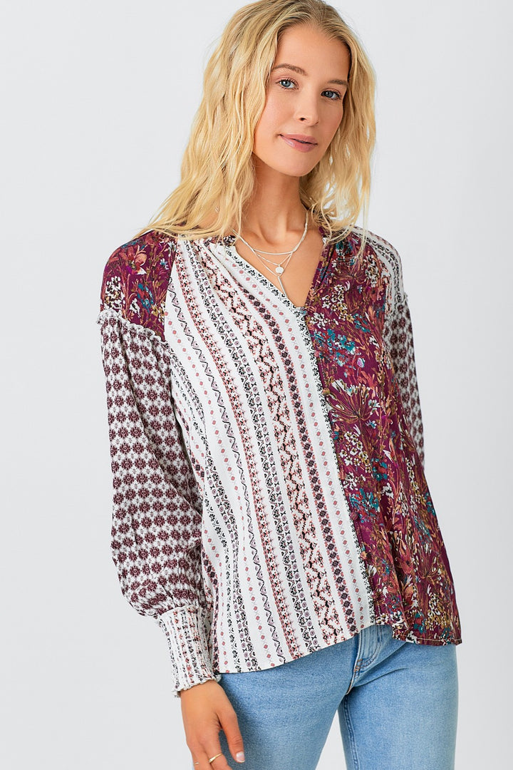 Cassie Mixed Printed Blouse