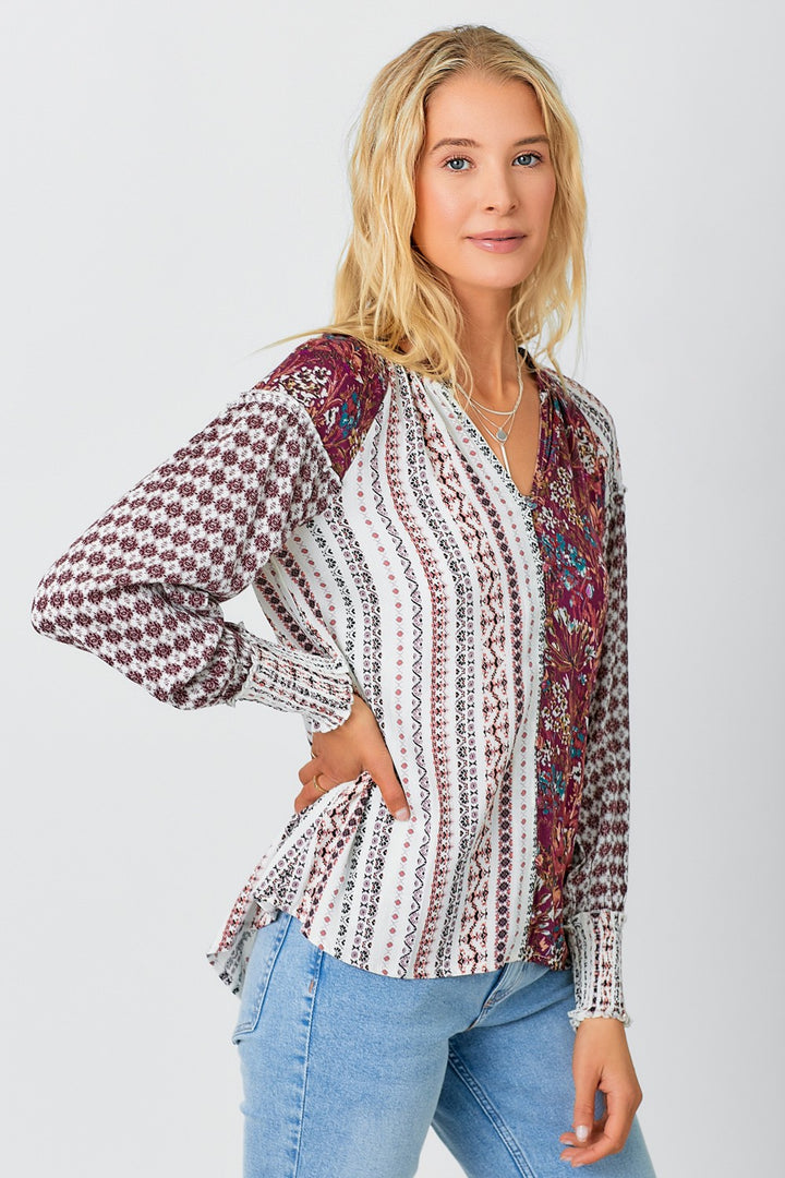 Cassie Mixed Printed Blouse