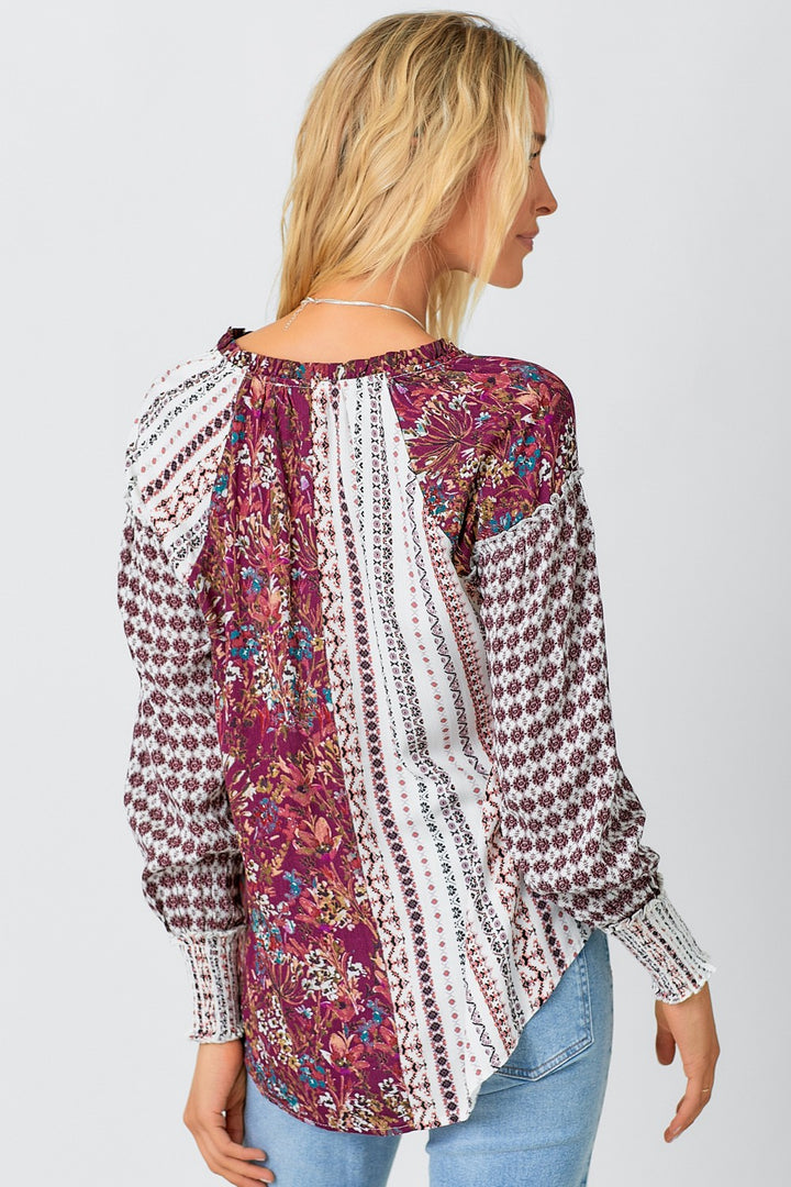 Cassie Mixed Printed Blouse