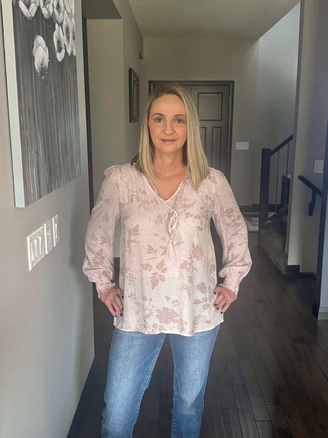 Hazy Smocked Sleeve Top