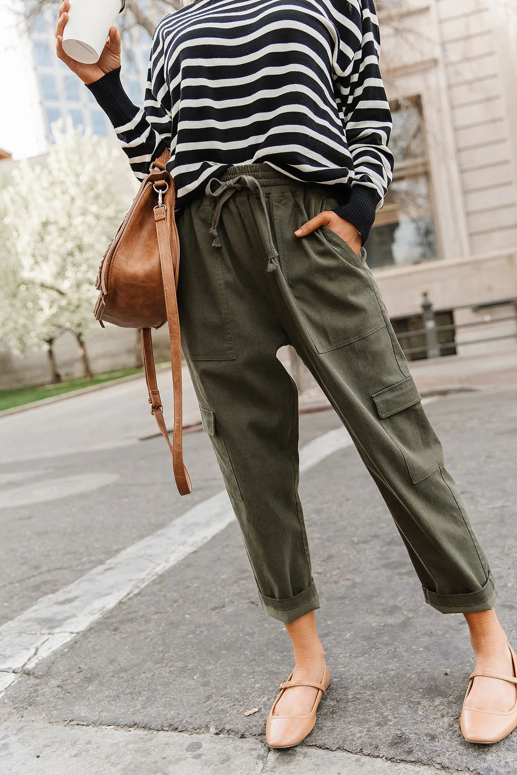 Ampersand Ave | Cargo Cutie Crop Pant | Olive