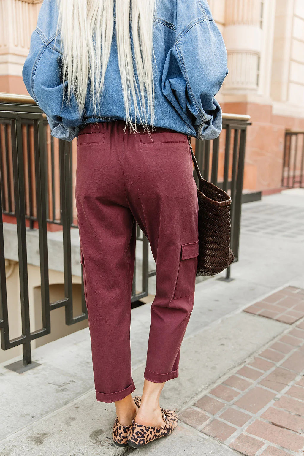 Ampersand Ave | Cargo Cutie Crop Pant | Wine