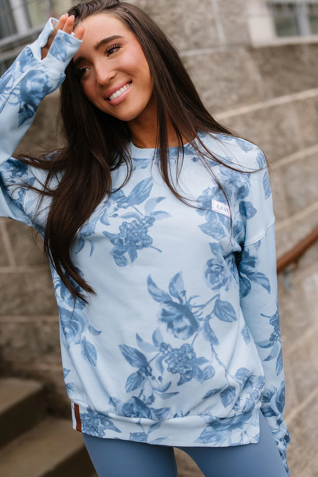 Ampersand Ave | University Sideslit Pullover | Poolside