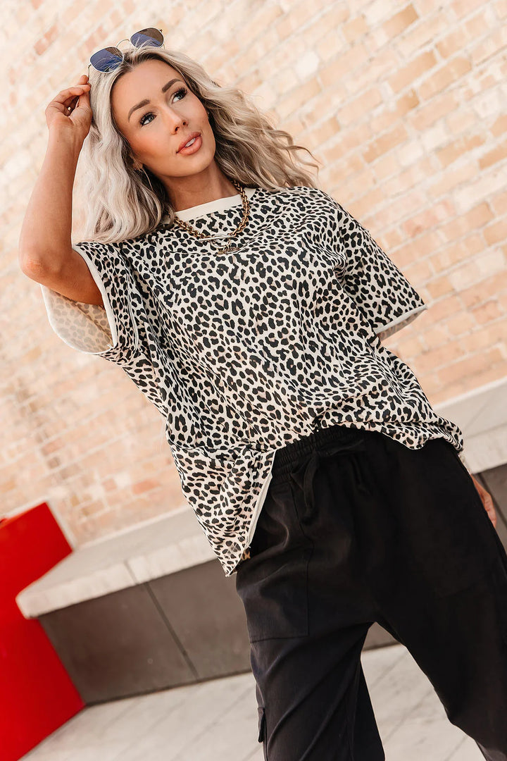 PREORDER  Ampersand Ave | Boyfriend Tee | Layover Leopard - SHIPS SEPTEMBER