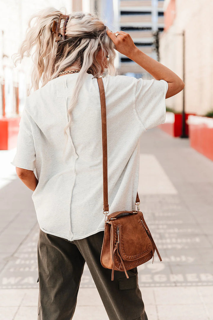 PREORDER  Ampersand Ave | Boyfriend Tee | Oatmeal - SHIPS SEPTEMBER