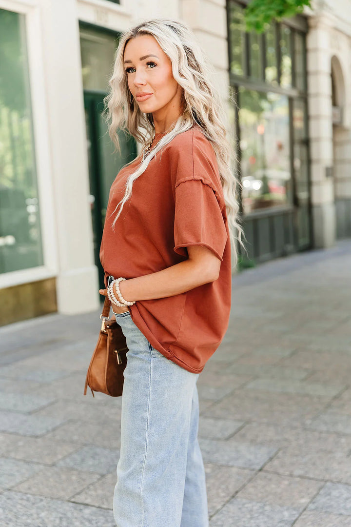 PREORDER  Ampersand Ave | Boyfriend Tee | Rust - SHIPS SEPTEMBER