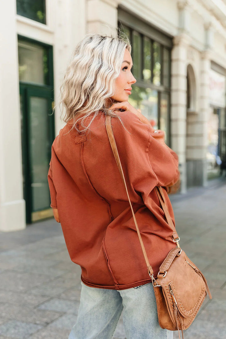 PREORDER  Ampersand Ave | Boyfriend Tee | Rust - SHIPS SEPTEMBER