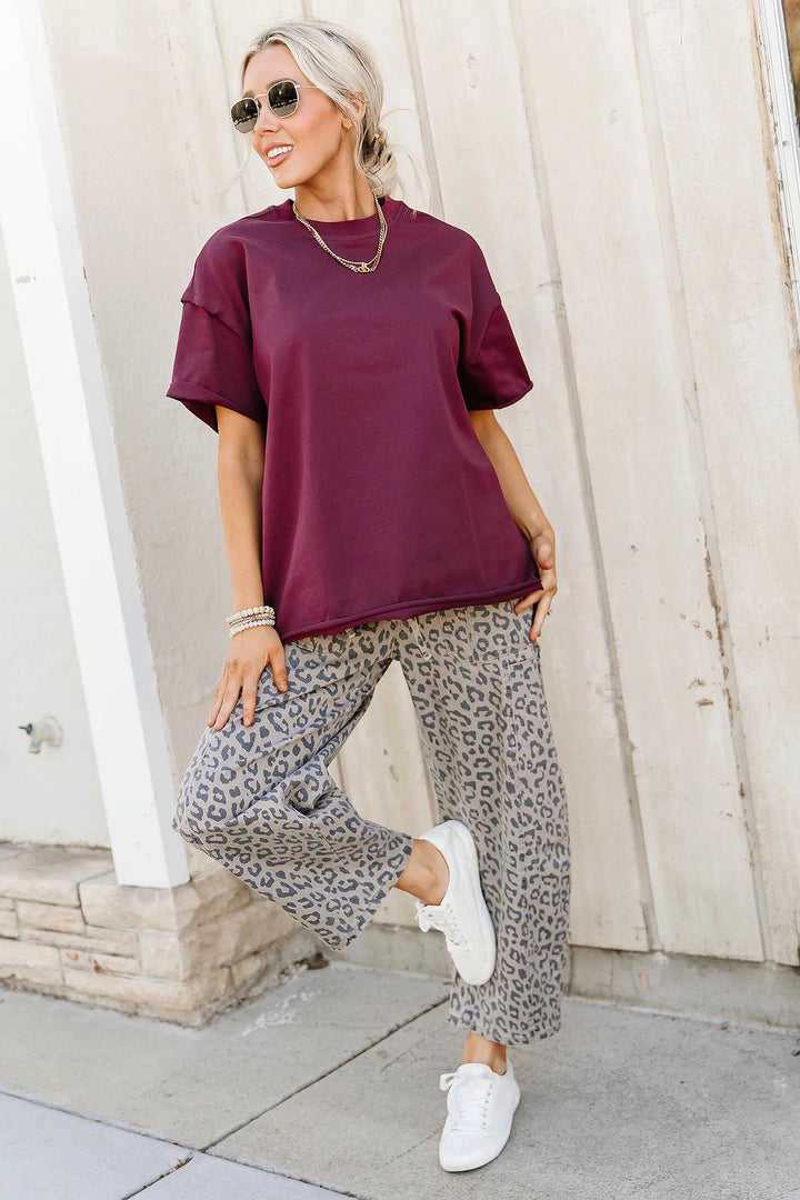 PREORDER  Ampersand Ave | Boyfriend Tee | Merlot - ETA MID DEC