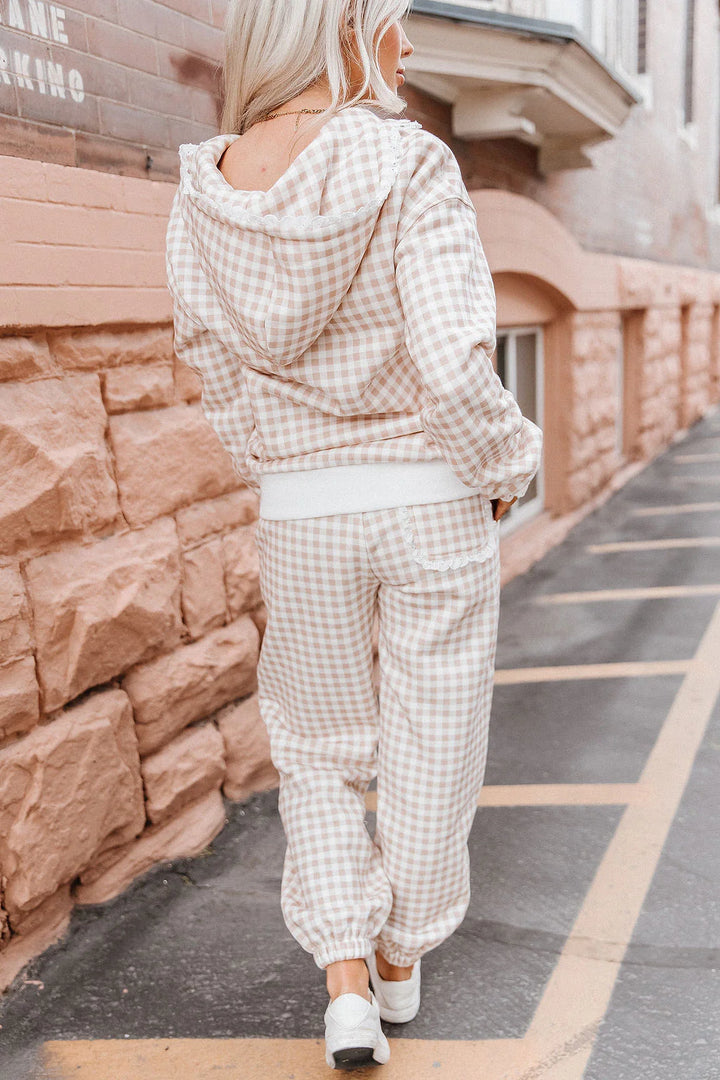 PREORDER  Ampersand Ave | Comfort Zone Joggers | Gingham Lace - ETA SEPTEMBER