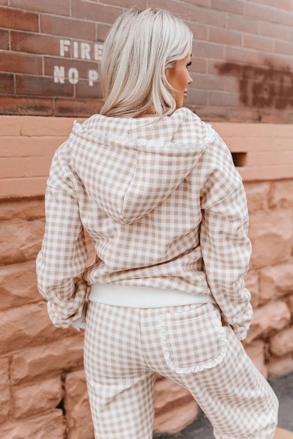 PREORDER  Ampersand Ave | Comfort Zone HalfZip | Gingham Lace - ETA SEPTEMBER