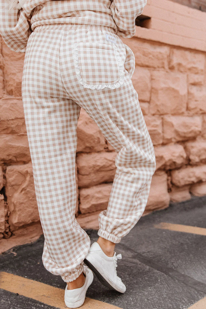 PREORDER  Ampersand Ave | Comfort Zone Joggers | Gingham Lace - ETA SEPTEMBER