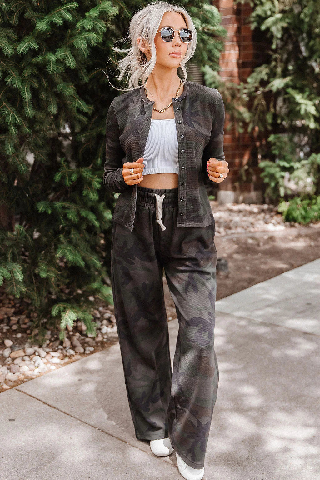 PREORDER  Ampersand Ave | Button Front Long Sleeve Lulu | Country Camo - ETA SEPTEMBER