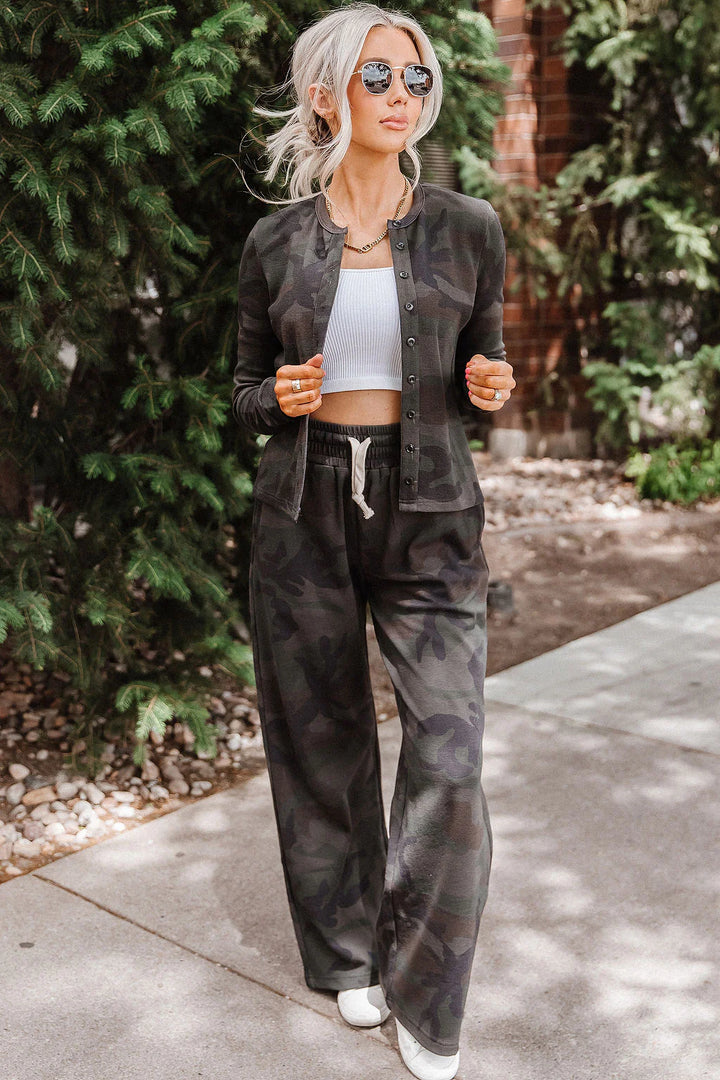 PREORDER  Ampersand Ave | Button Front Long Sleeve Lulu | Country Camo - ETA SEPTEMBER