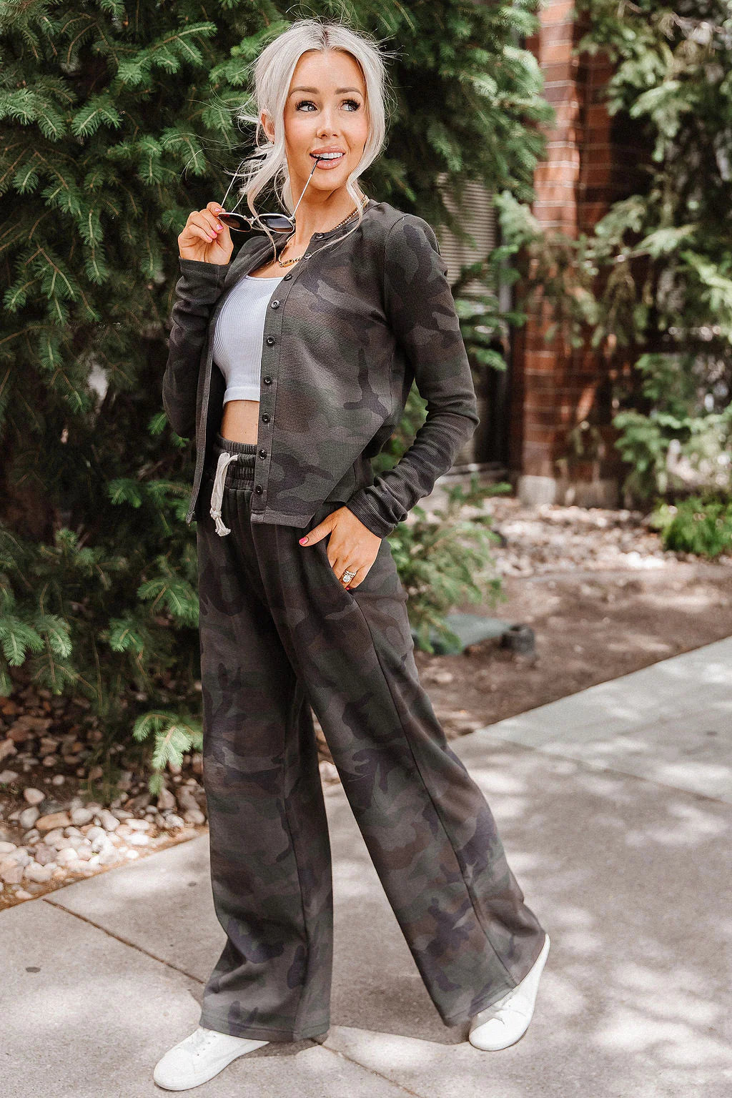 PREORDER  Ampersand Ave | Button Front Long Sleeve Lulu | Country Camo - ETA SEPTEMBER