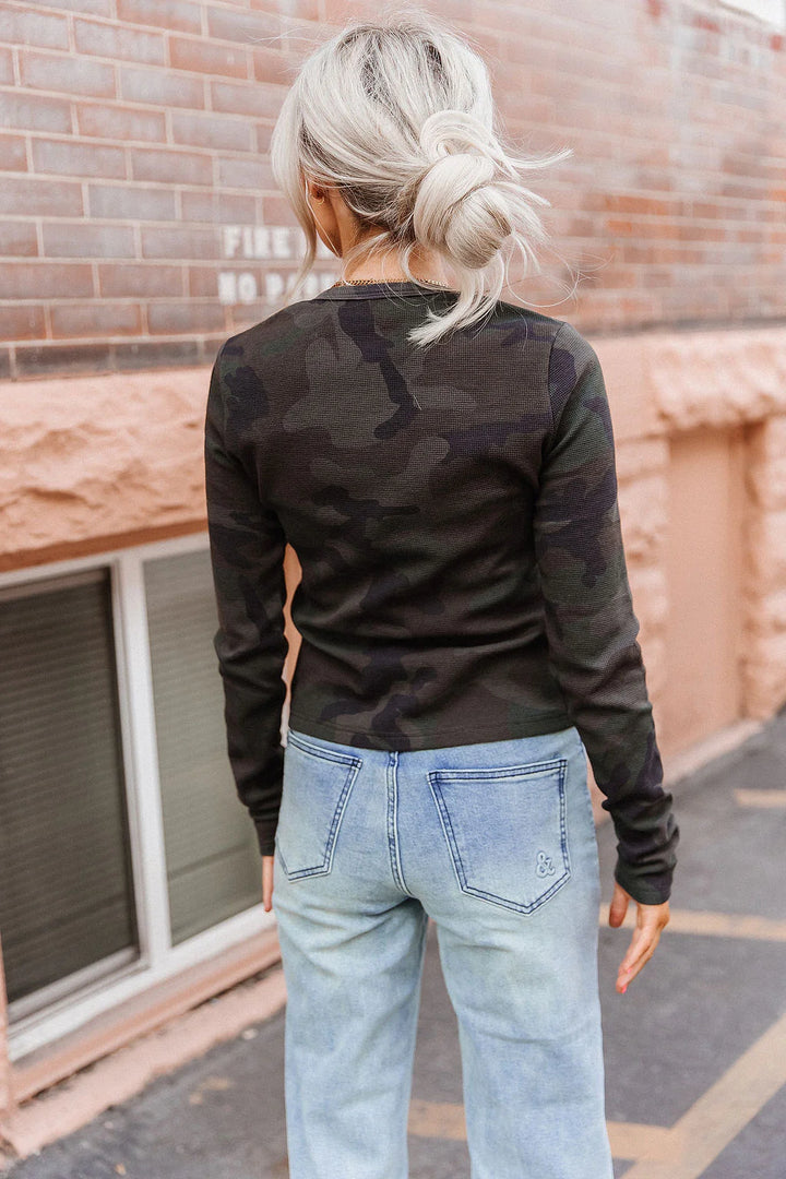 PREORDER  Ampersand Ave | Button Front Long Sleeve Lulu | Country Camo - ETA SEPTEMBER