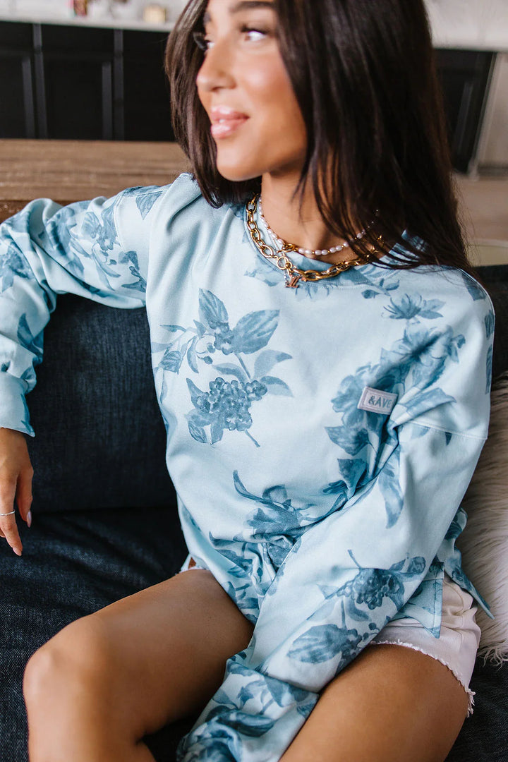 Ampersand Ave | University Sideslit Pullover | Poolside