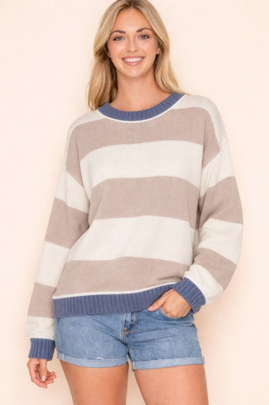 So Cozy Colour Block Sweater | Neutral
