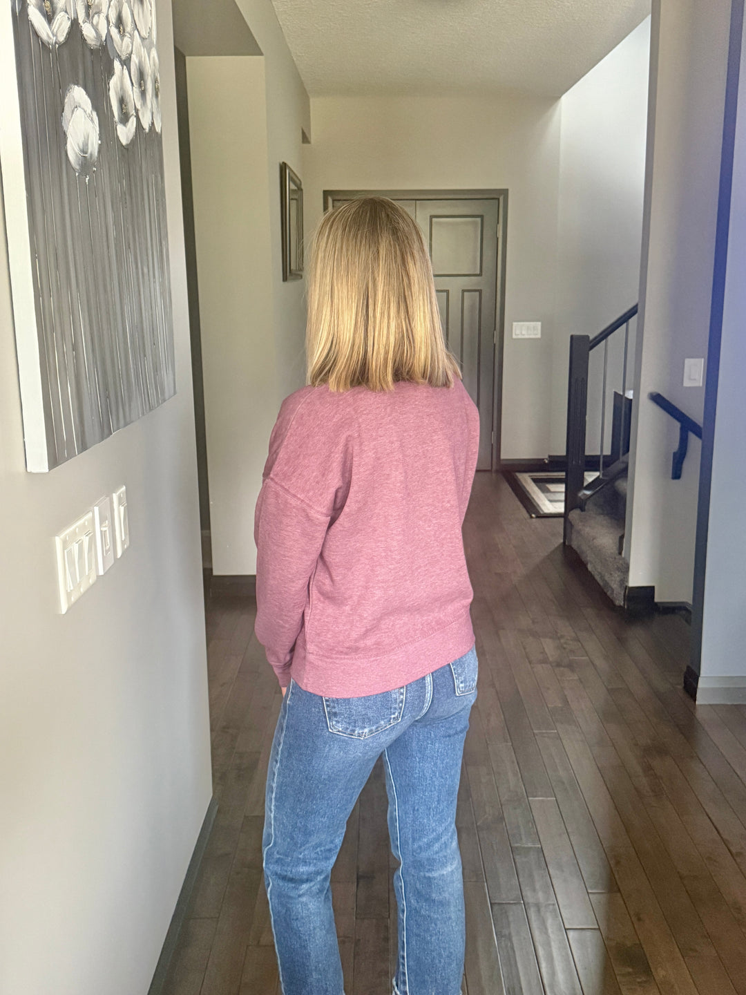 Burned Out Crew Neck Pullover | Plum